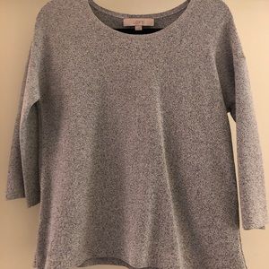 LOFT Gray 3/4 Sleeve Blouse